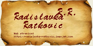 Radislavka Ratković vizit kartica